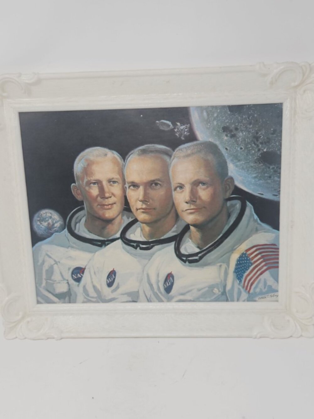 Vintage 1969 Framed Print NASA Apollo 11 Astronauts Armstrong Aldrin Collins